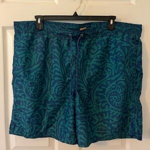 Merona Blue and Green Swim Shorts